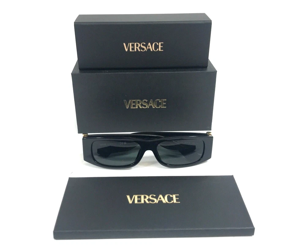 Gafas de sol Versace MOD.4476-U GB1/87 negro dorado monturas ovaladas con lentes gris oscuro Foto 2 de 4