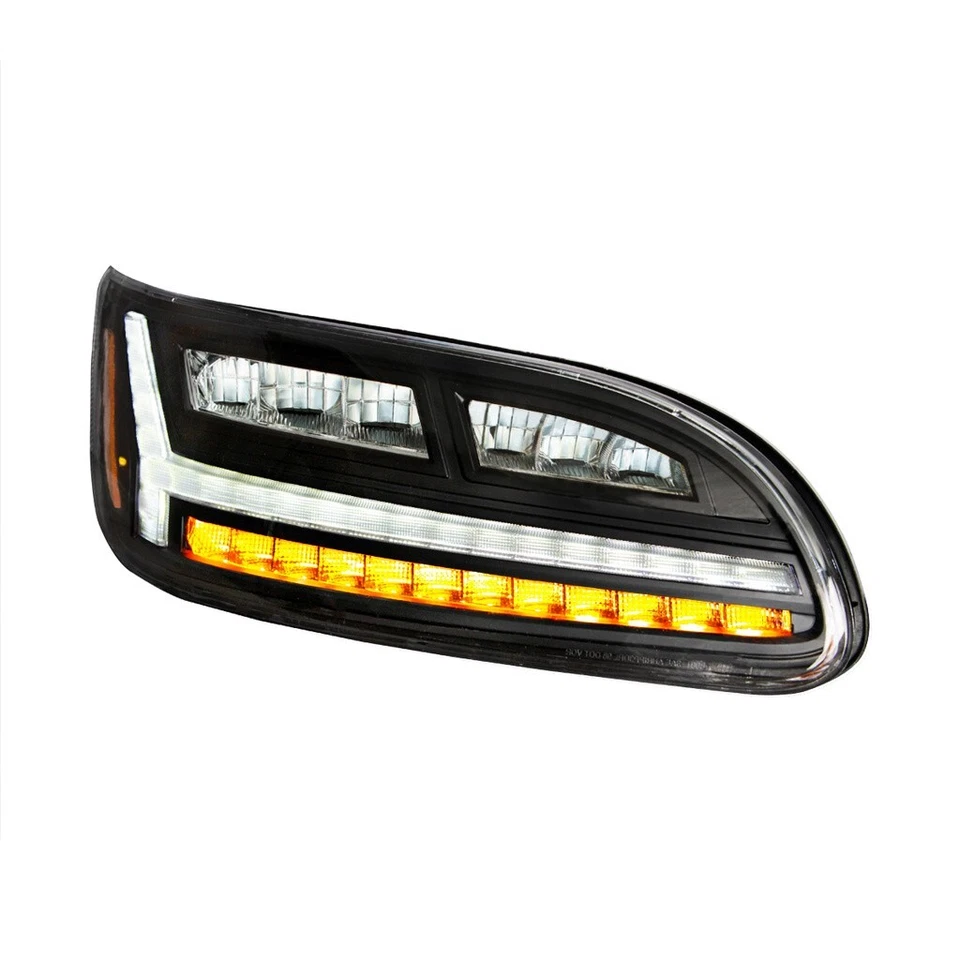 一对 Blackout 6 LED 车头灯带白色灯条适用于 2006 - 2016 Peterbilt 386 — 第 4/4 张图片