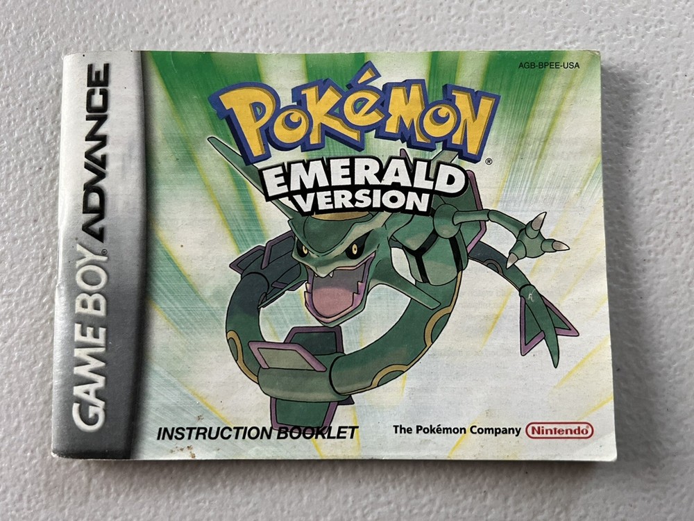 Pokemon Emerald Version Nintendo Game Boy Advance GBA Manual Instruction Booklet