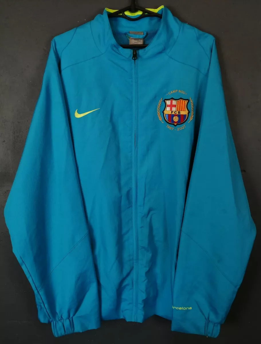 MEN S NIKE FC BARCELONA 2007 2008 JACKET TRAINING SOCCER FOOTBALL BLUE SIZE XL