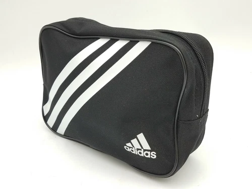 Adidas Zippered Small Travel Black White 7.5"L Athletic Team Carry-All Storage