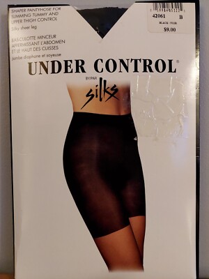 Vintage Pantyhose Silks Under Control Color Black Size B BDR2