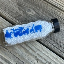 Vintage Samuel Callet Co. Circus Train Glass Baby Bottle 8oz Cap Nipple