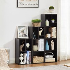 Wood Organizer Bookcase Sets 12 Cube Storage Display Shelf Free Standing 3 Set