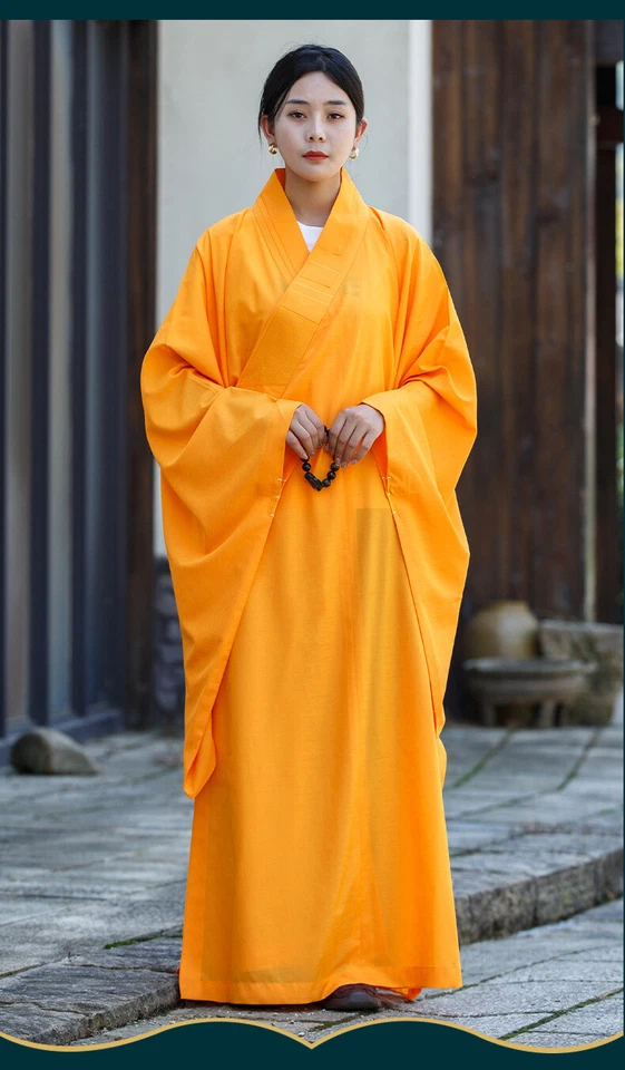 Buddhist Robe Men Women Linen Zen Meditation Costume Long Gown Clothing Unisex - Image 3 of 4