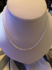 925 Sterling Silver Diamond Cut Chain Necklace .925 Italy 18" 1.2mm