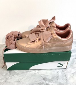puma basket heart copper rose
