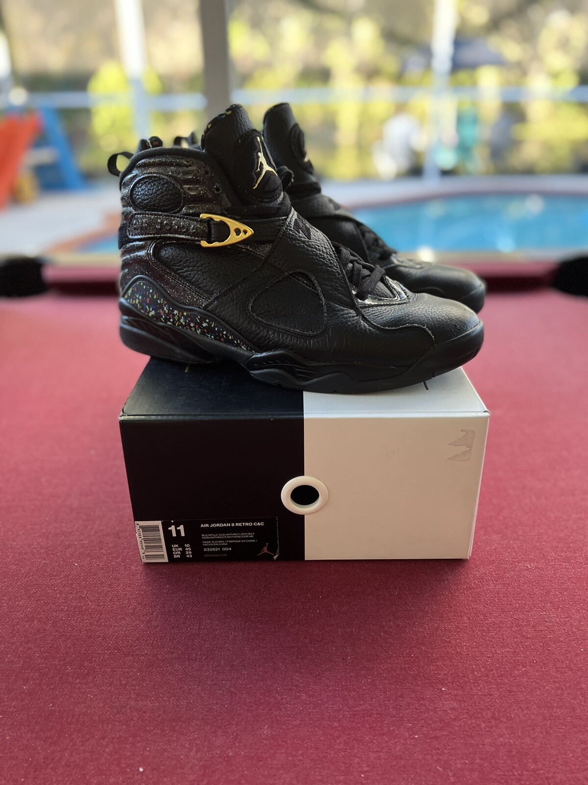 Air Jordan 8 Retro Confetti Black Gold 832821-004 Size 11 | eBay