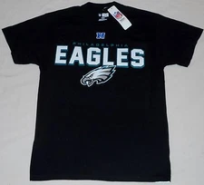 PHILADELPHIA EAGLES MEN'S T SHIRT NFL TEAM APPAREL M L XL 2X  BLACK SHORT SLEEVE