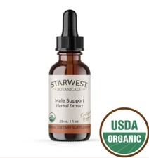 Organic Male Support Herbal Extract Tincture w/ Dropper Free Shipping #1 Rated