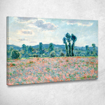 Campo Di Mohn in Giverny 1890 Claude Monet, mnt10 Gemälde auf Leinwand gedruckt