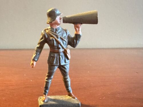 Vintage German Lineol Composition WWII Swedish Soldier w/ Megaphone MINT!
