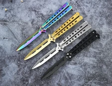 New Butterfly Training Color Knife Trainer Metal Non Sharp Dull Practice Knives
