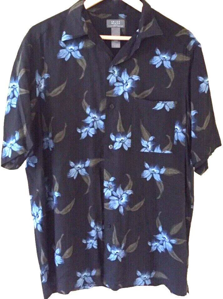 Crazy Horse Floral Regular Size Casual Button-Down Shirts for Men