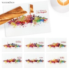 WANDKINGS Glasschneidebrett "Skyline" verschiedene Städte Geschenk Geburtstag