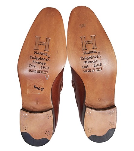 CALZOLERIA HARRIS Tassel Men's Loafers Shoes Leather Brown Size 12 - Picture 6 of 8
