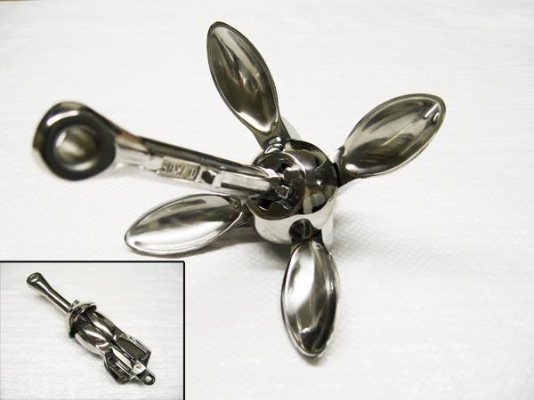 Stainless Steel Folding Grapnel Anchor 1.5KG (4 Prong Fishing River Boat Marine)