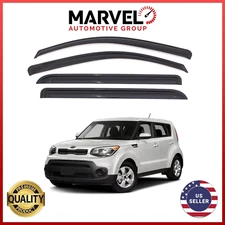 For Kia Soul 2014-2019 Black Window Sun Vent Visor Rain Guards Deflectors