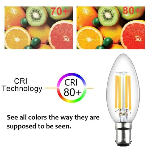 220V Dimmable B15 LED Candle Filament Light Bulb 4W Ba15d Vintage Warm White 4pc - Picture 11 of 18