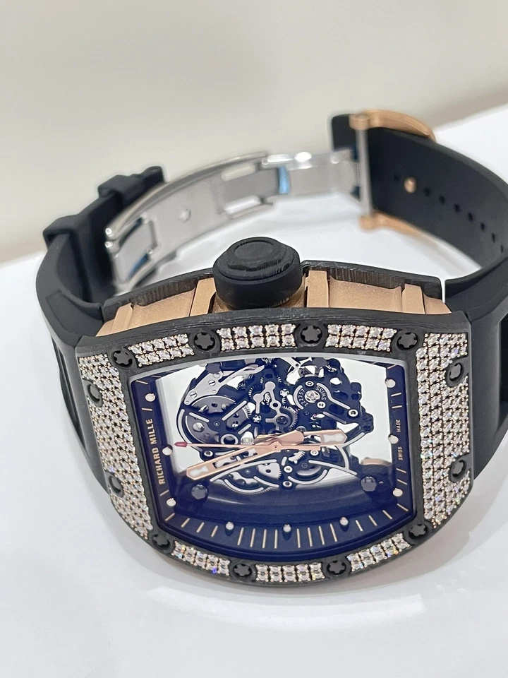 Nuevo Richard Mille RM055 ORO ROSA CARBONO TPT Juego de Diamantes Bubba Watson Limited Foto 2 de 4