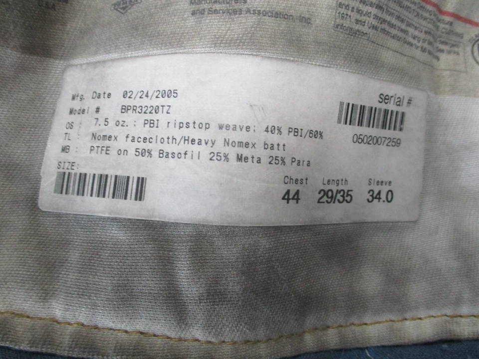 Chaqueta De Colección Morning Pride Bombero Bunker Participación 44 29/35 34 Pantalones 38x22 Foto 2 de 4