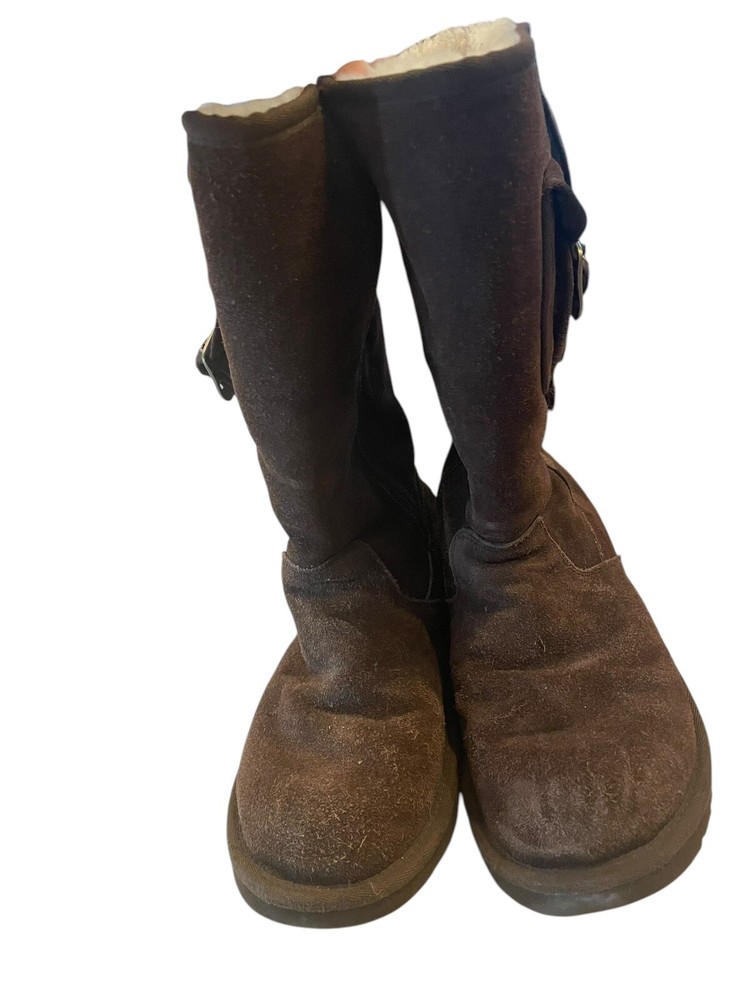 UGG Australia Cargo Suede Leather W/Sheepskin Lined, Brown Boots Size 5