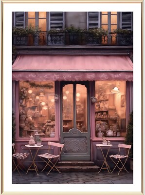 NEU Französischer Café-Kunstdruck, Wandkunst, Wohnkultur-Poster, Wanddekoration