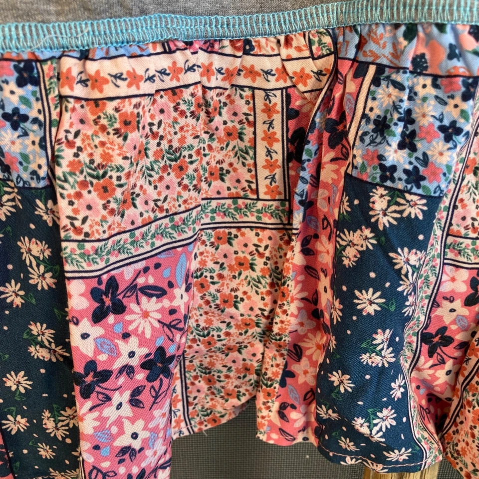 Túnica con volantes MATILDA JANE TALLA 12 niñas 435 gris aspecto retazos nueva con etiquetas Foto 3 de 4