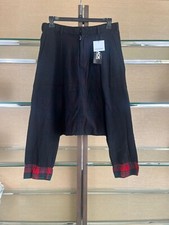 Comme des Garcons Black , CDG Black Drop Crotch Pants in Black / Tartan BNWT S