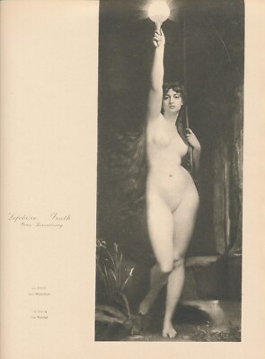 115+ Jahre alter Original Jules Joseph Lefebvre antiker Druck WAHRHEIT Rechtsanwalt