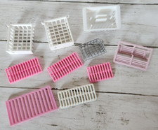 Barbie Kitchen Dishwasher Trays Fridge Shelves Pink White Grill Rack Doll Sz Lot