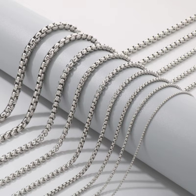 Stainless Steel Chain Necklace 16-36'' Smooth Box Rope Silver 2/3/4/5/6/7mm N69