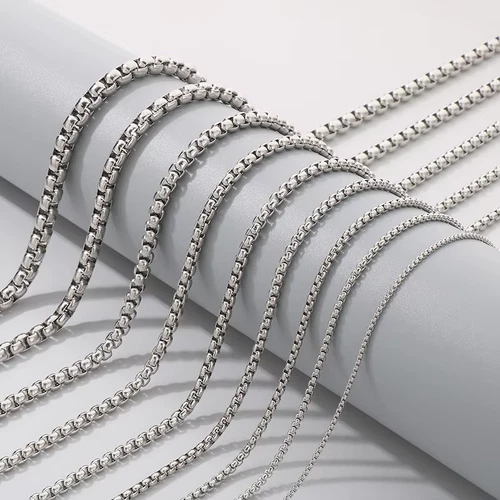 Stainless Steel Chain Necklace 16-36" Smooth Box Rope Silver 2/3/4/5/6/7mm N69
