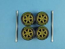 1/64 Wheels 1/64 Wheel  Tire Set Real Riders TE37 Gold Pirelli Yellow Lettering