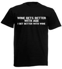 Wine Gets Better Mens T-Shirt Birthday Gifts Presents For Husband Men Dad Him
