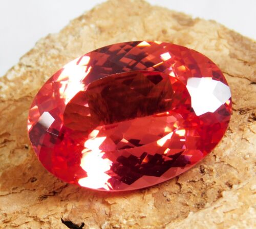Zafiro Padparadscha genuino natural impecable 37,80 quilates forma ovalada piedra preciosa - Imagen 4 de 17