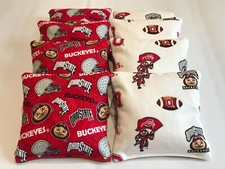 8 CORNHOLE BEAN BAGS OHIO STATE BUCKEYES OSU BUCKS TOP QUALITY TAILGATE TOSS wrf