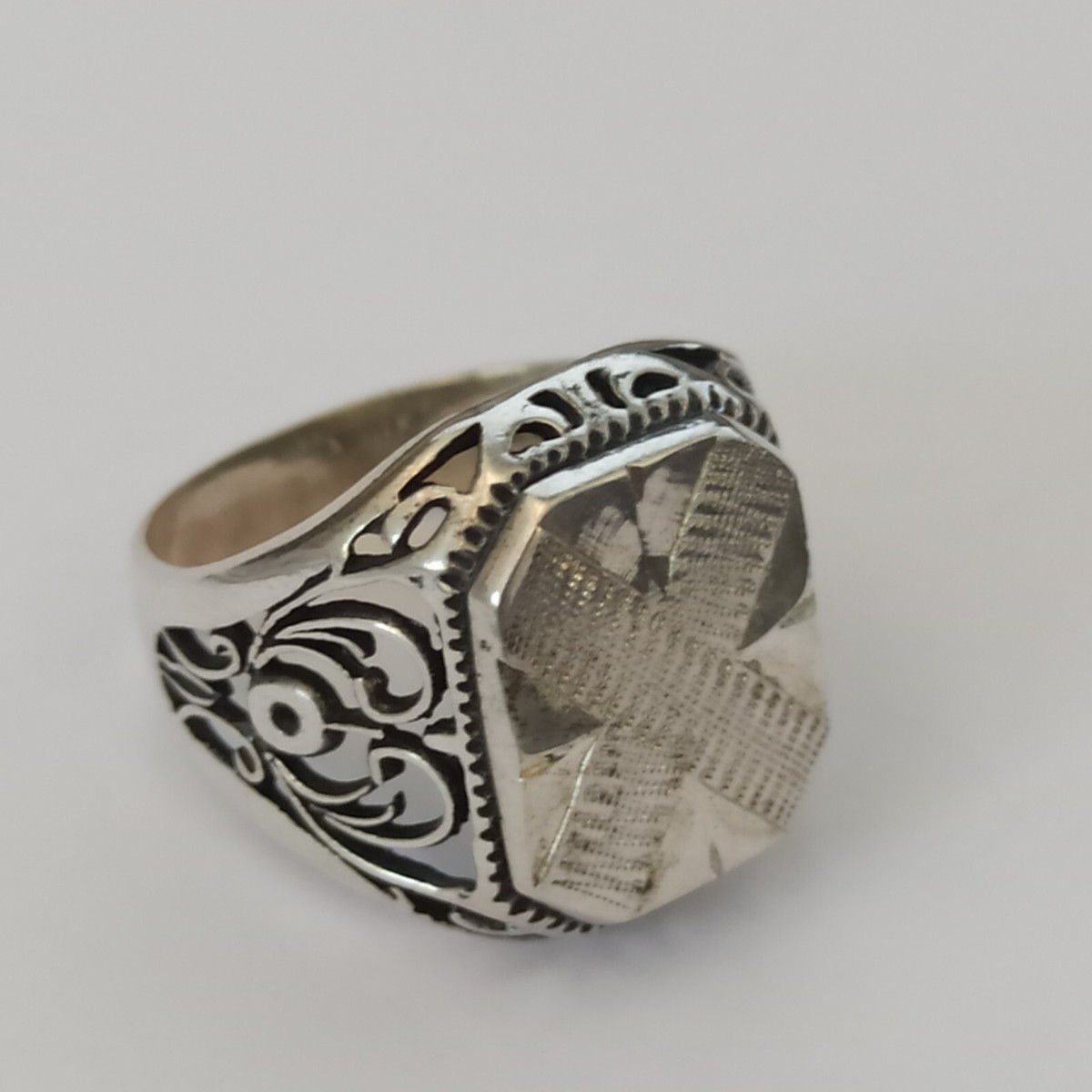 アクセサリー Vintage Silver 70's France Made Ring 925 925 FAS Sterling Silver Wide Chunky Vintage CZ Ladies Band