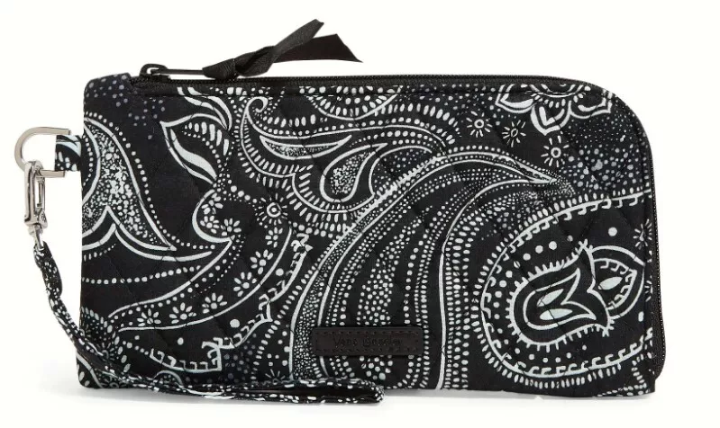Vera Bradley RFID Tech Wristlet Clear Touch Screen Back Stellar Paisley