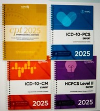 AMA CPT Book, ICD-10 Code Book, HCPCS Book, ICD-10-PCS Complete Code Set - 2025