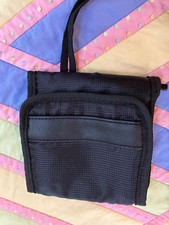 Black Wallet Travel Organizer Credit Cards Crossbody Adjustable Slightly Used