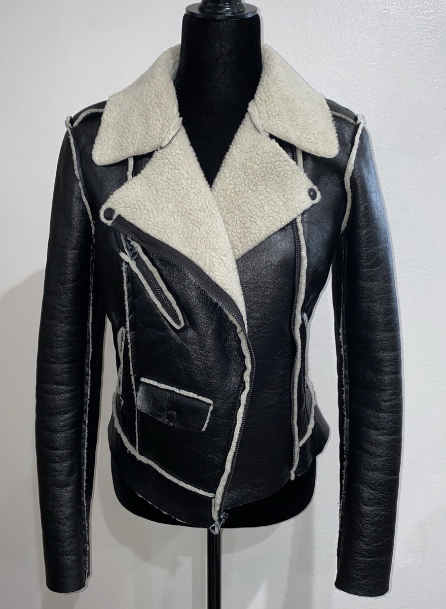 Ralph Lauren Denim & Supply Sherpa Motorcycle Jacket S | eBay
