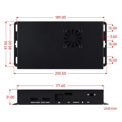 Raspberry Pi CM5 IO Expansion Board Enclosure Metal Heat Dissipation EnclosureU1 - Picture 7 of 15