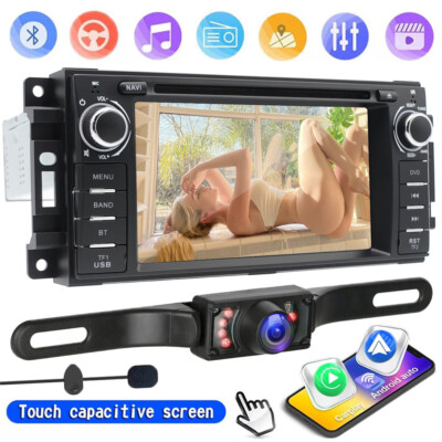 Car Stereo GPS For Jeep Wrangler Chrysler Dodge Ram CD DVD Carplay Radio Player