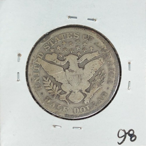 1901 BARBER SILVER HALF DOLLAR ~ GOOD ~NICE COIN~ - Picture 2 of 2