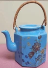VINTAGE McCoy Blue Octagon Teapot #1838 Hand Painted - Nancy Gribble in 1981