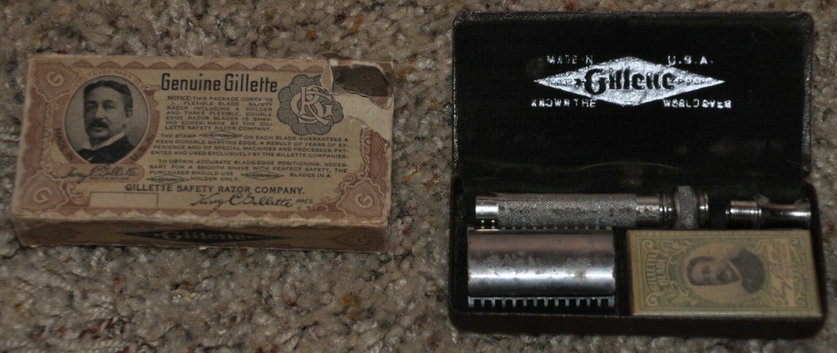 Vintage Genuine Gillette Safety Razor Set in Case w/ Box | eBay