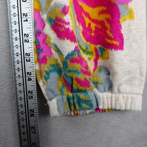 Anthropologie Jogger Pants Womens S Beige Drawstring Elastic Cuff Tapered Floral - Picture 7 of 17