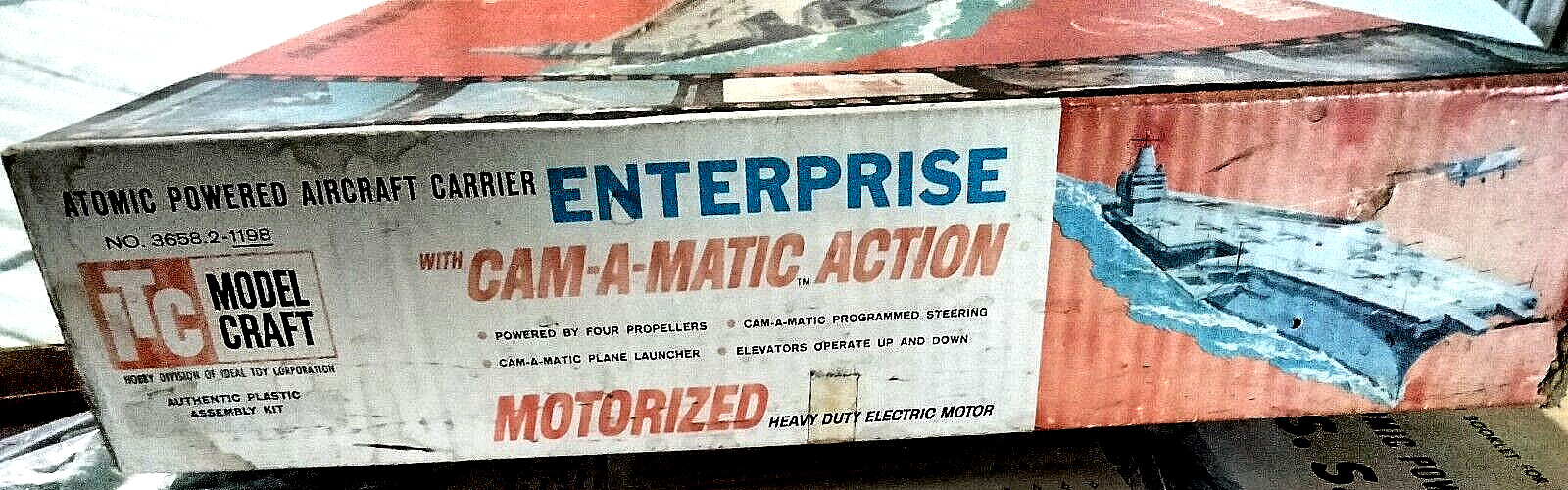 ITC- ENTERPRISE NUCLEAR CARRIER-UNBUILT-1/390th-MOTORIZED-SEALED Parts-1961-Read