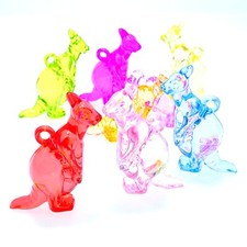 20pcs Transparent Acrylic Kangaroo Pendants Funny Charms Girl Kid Craft Hobby